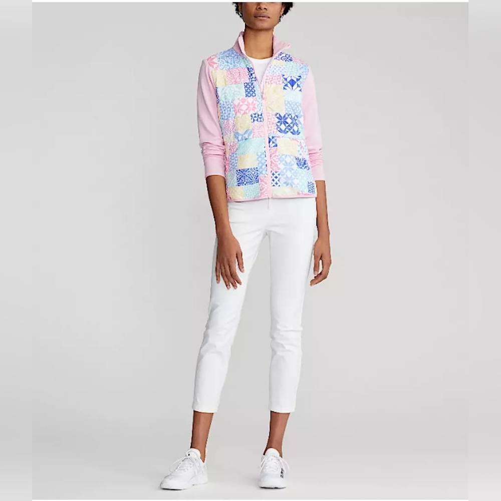 RLX Golf Ralph Lauren Women Pink Graphic Hybrid Full-Zip Jacket Large NWT $248